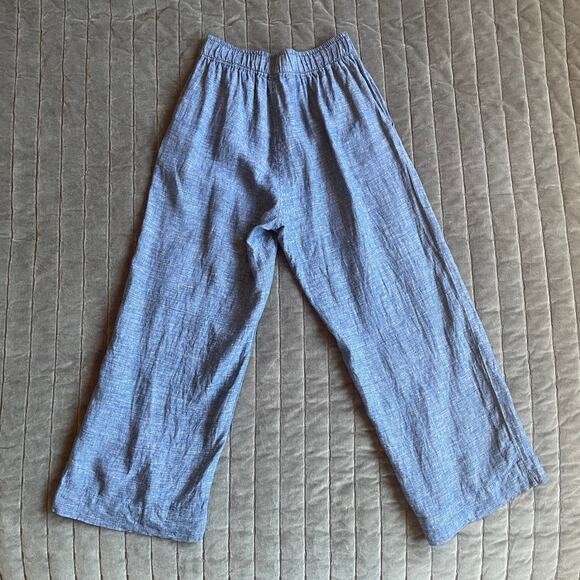 Sigrid Olson blue linen pull on wide leg pant size S - Picture 6 of 8